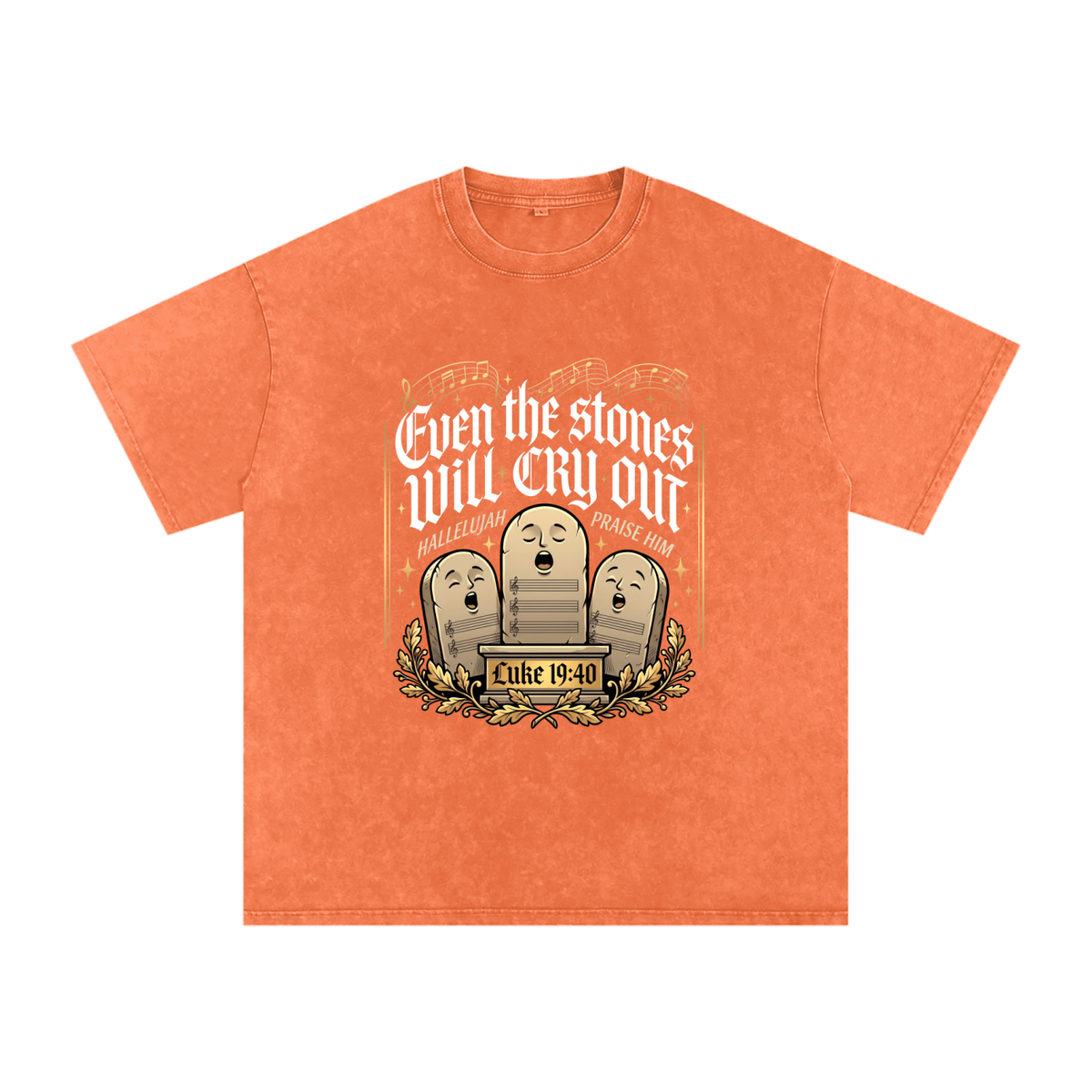 Stones Snow Washed Oversized Cotton T-Shirt