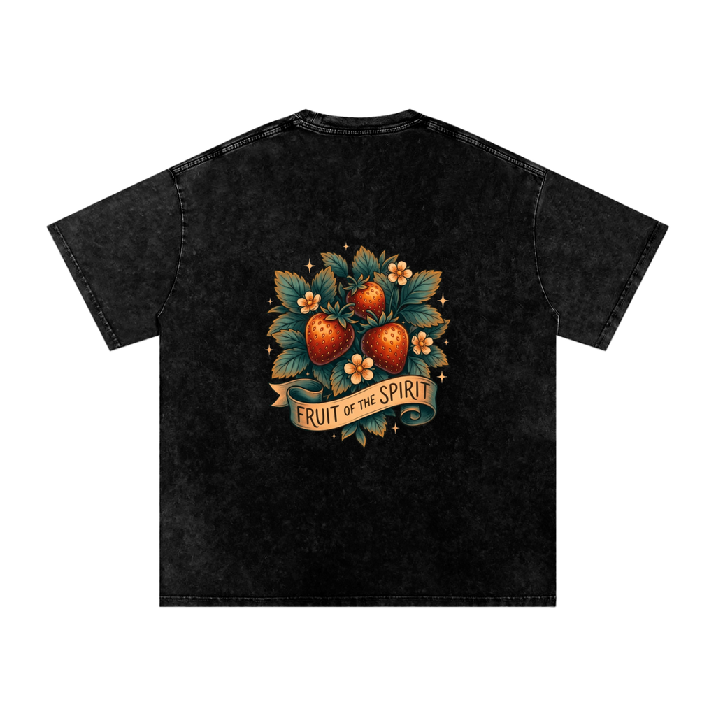 Fruit of the Spirt Snow Washed Oversized Cotton T-Shirt