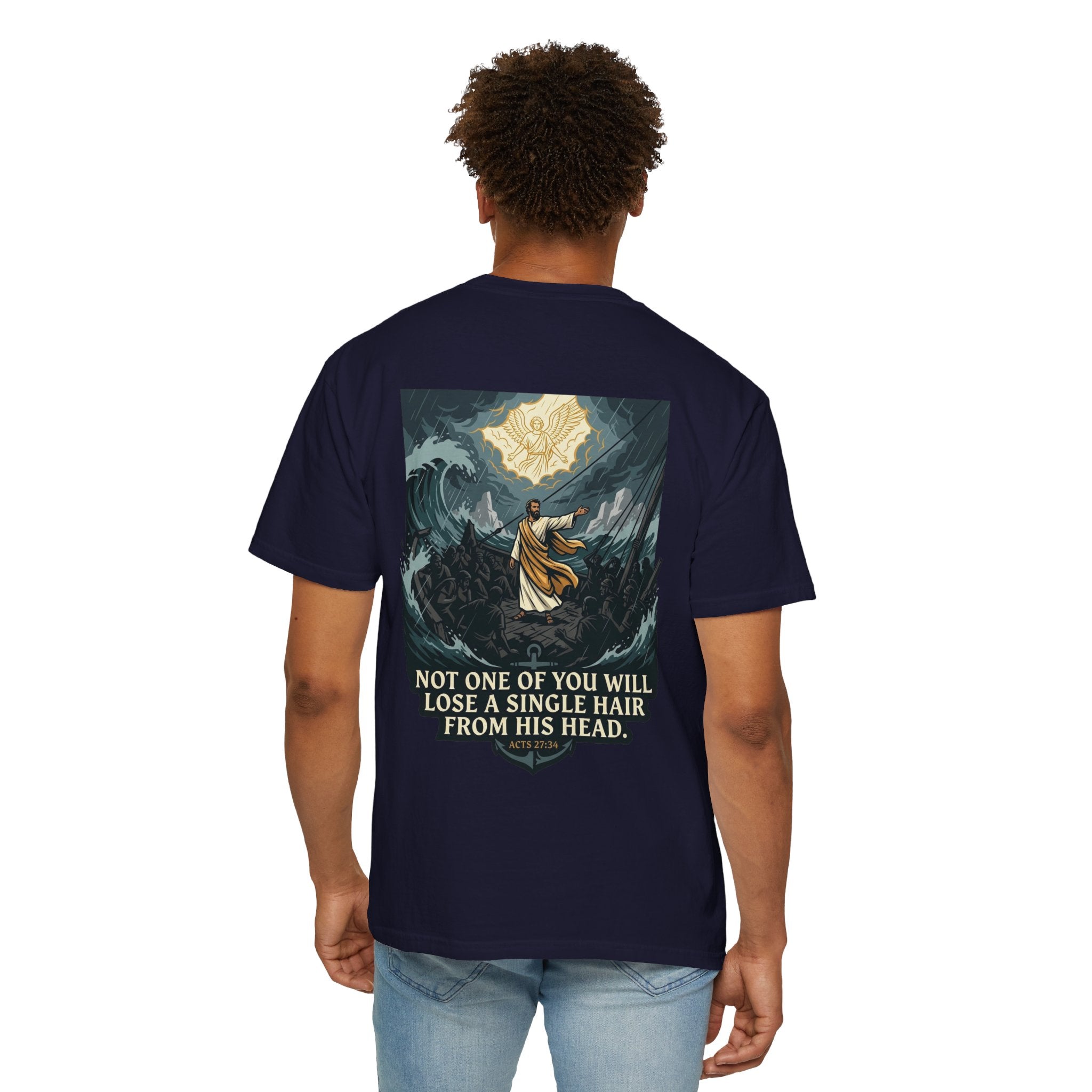 Christian T-Shirt — 'Not One of You Will Lose a Single Hair From His Head' Faith Tee
