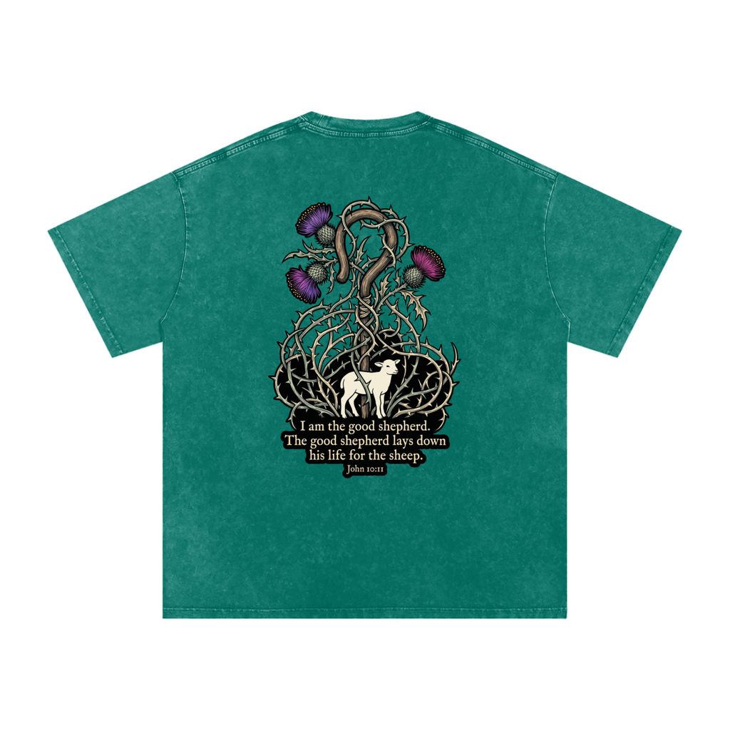 Good Shepherd Snow Washed Oversized Cotton T-Shirt