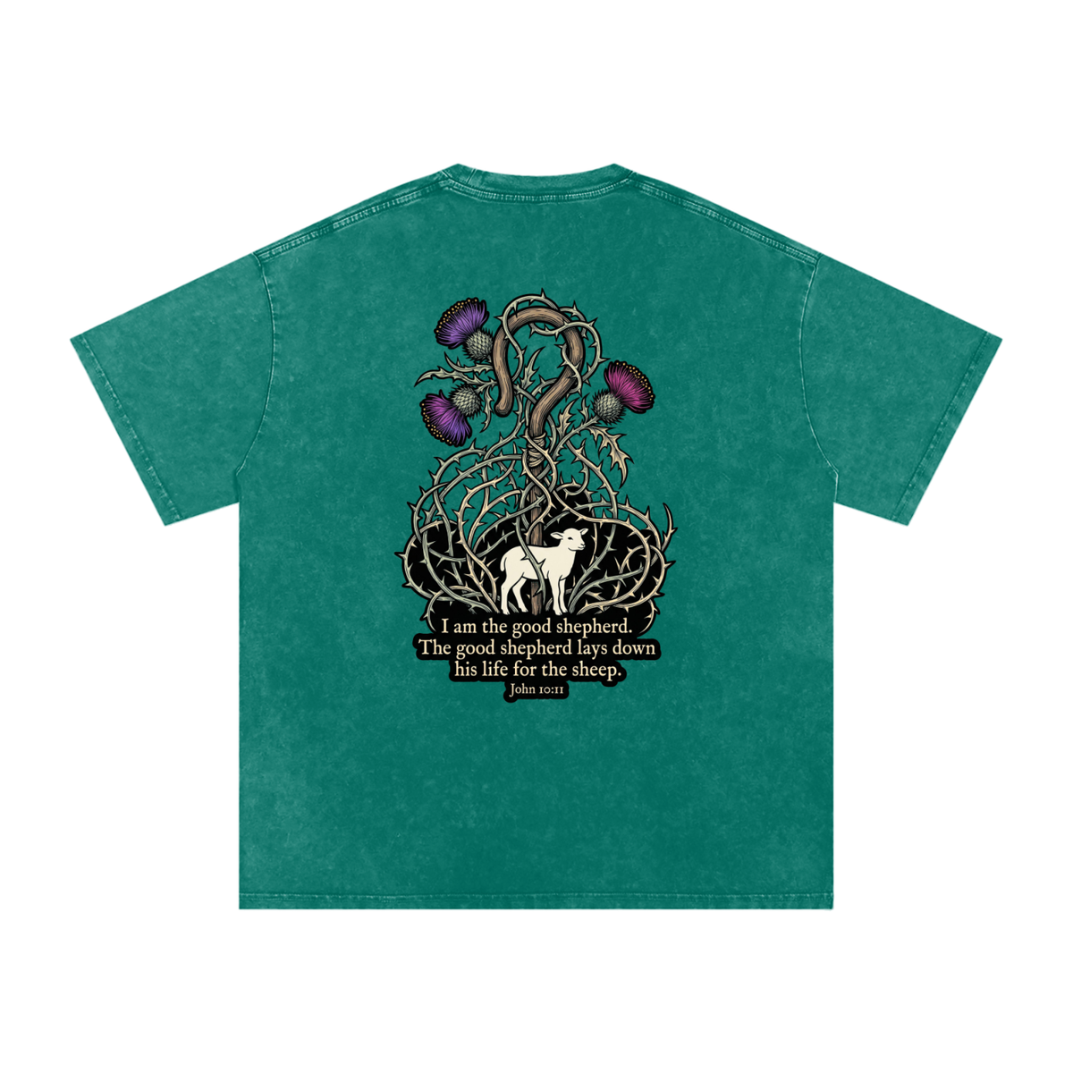 Good Shepherd Snow Washed Oversized Cotton T-Shirt