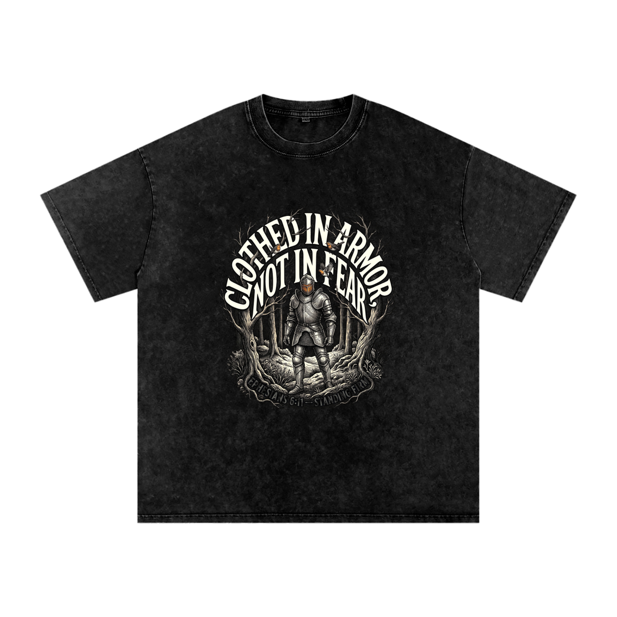 Knight Snow Washed Oversized Cotton T-Shirt