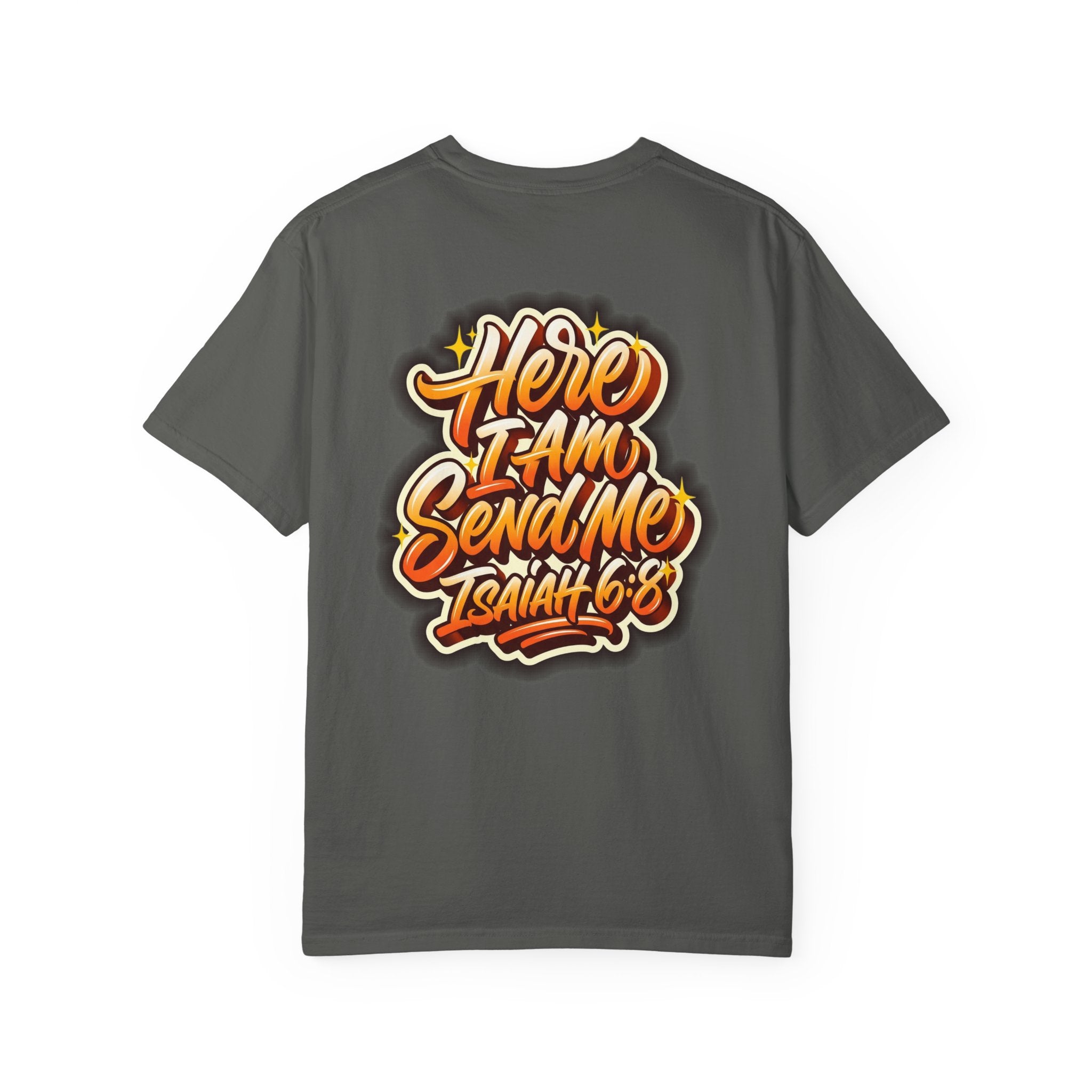 Christian Cross T-Shirt — "Here I Am, Send Me" Isaiah 6:8 Graphic Tee