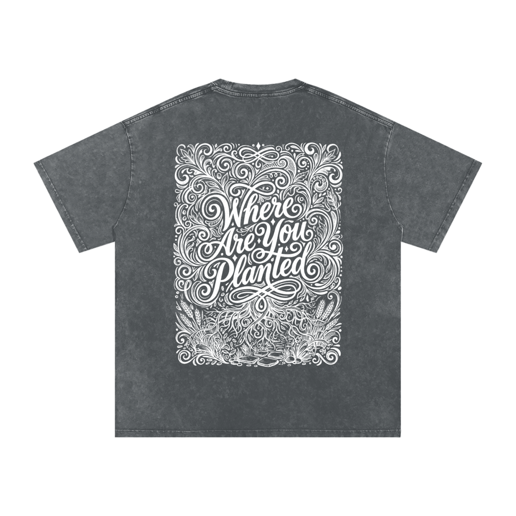 Where are you planted Snow Washed Oversized Cotton T-Shirt