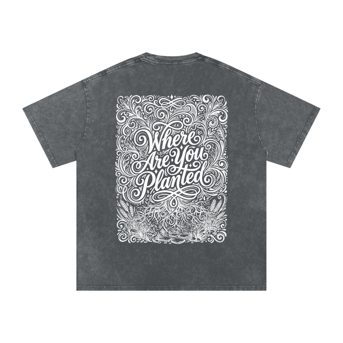 Where are you planted Snow Washed Oversized Cotton T-Shirt
