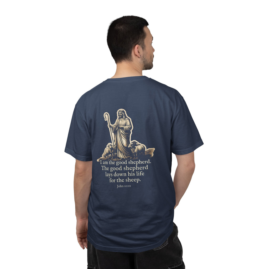 Christian Shepherd Graphic T-Shirt — "I am the good shepherd" Bible Verse Tee
