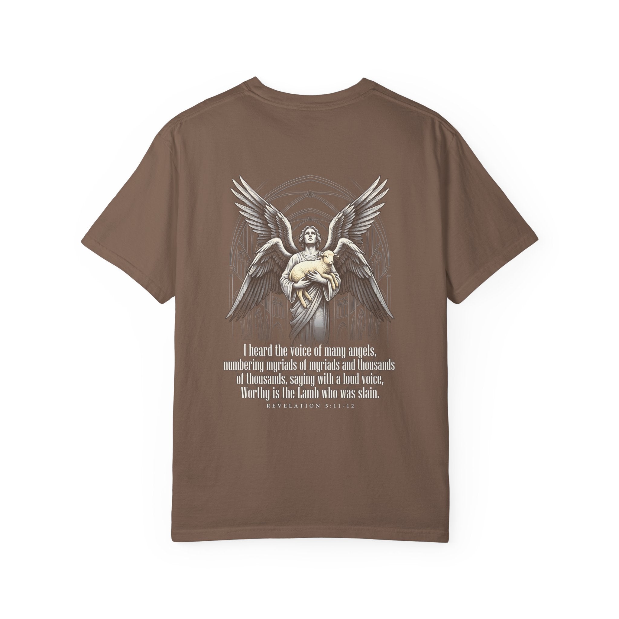 Christian Angel Cross T-Shirt — Inspirational Scripture Back Graphic
