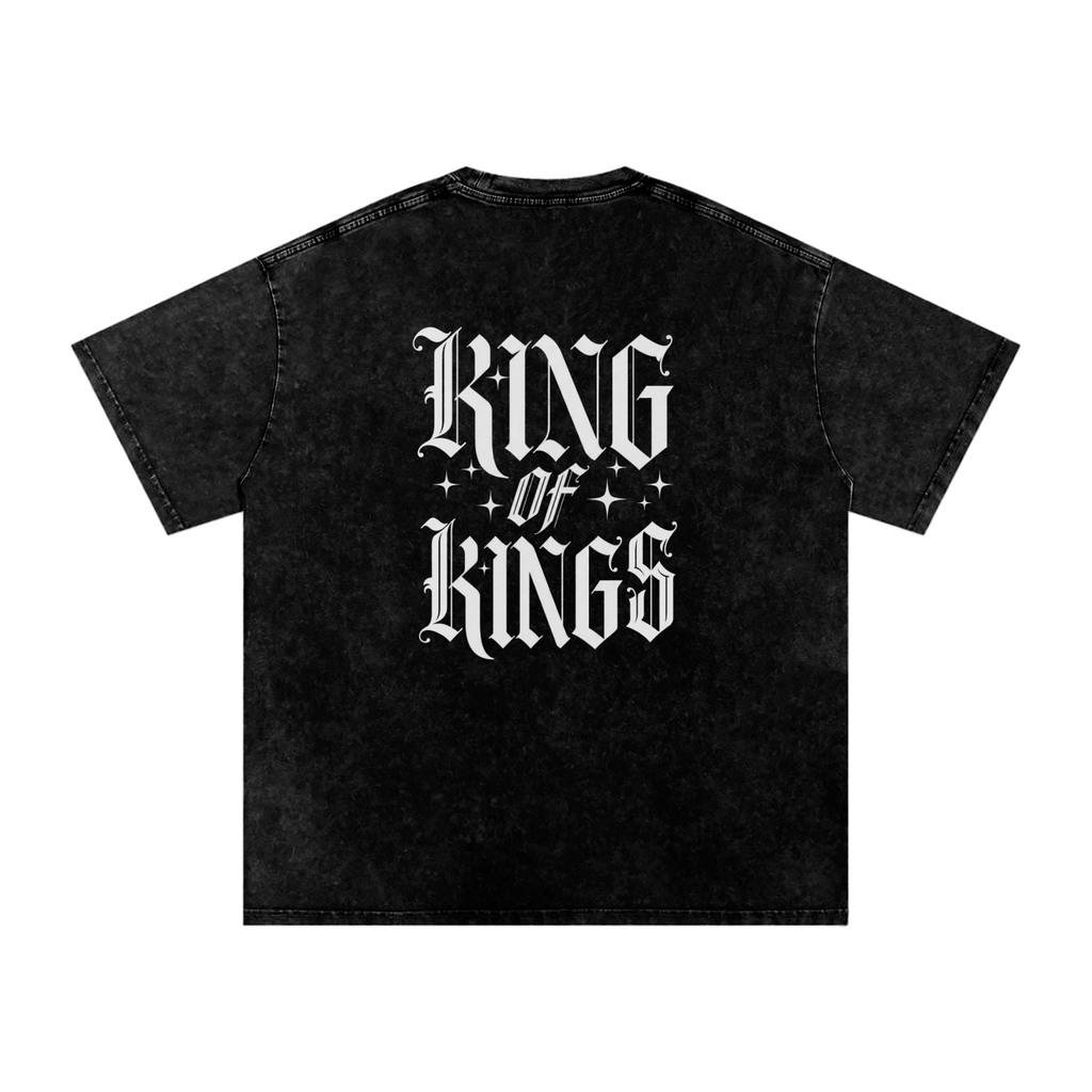 King of Kings Snow Washed Oversized Cotton T-Shirt