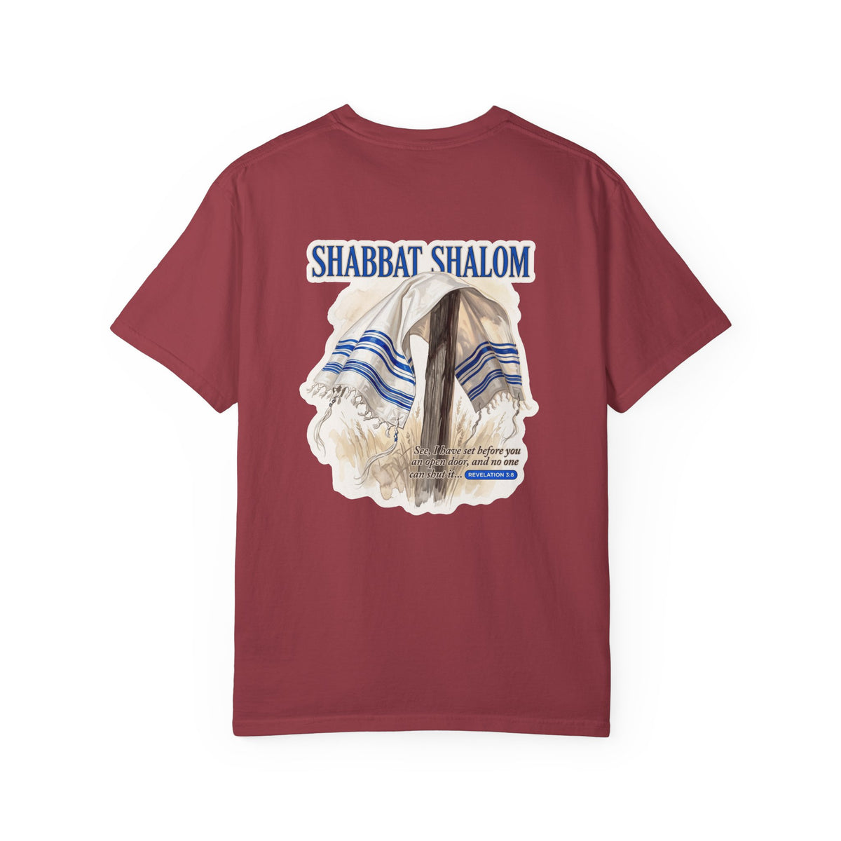 Shabbat Shalom T-Shirt — Jewish Prayer Shawl (Tallit) Graphic Tee