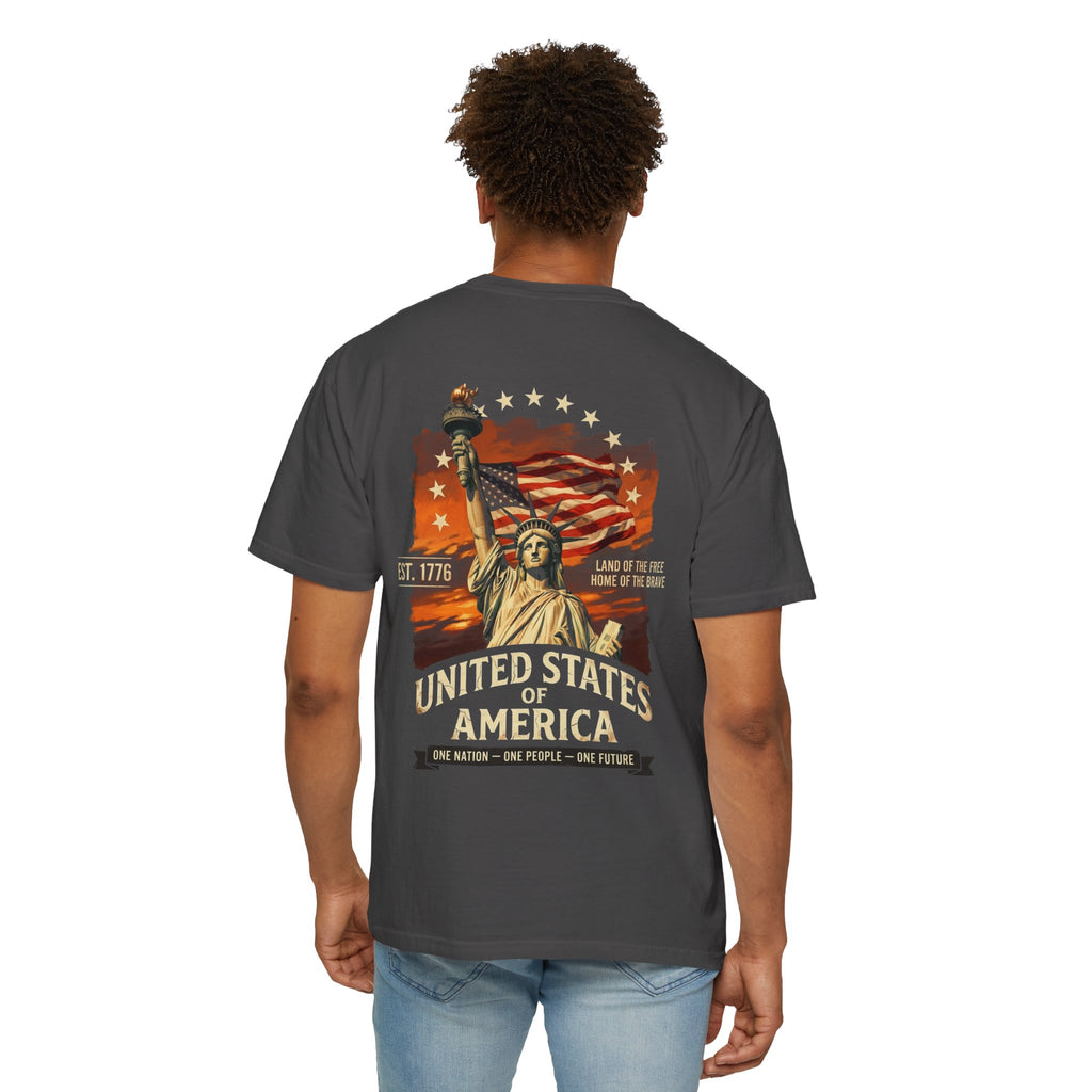America Graphic T-Shirt — United States Statue of Liberty Patriotic Tee