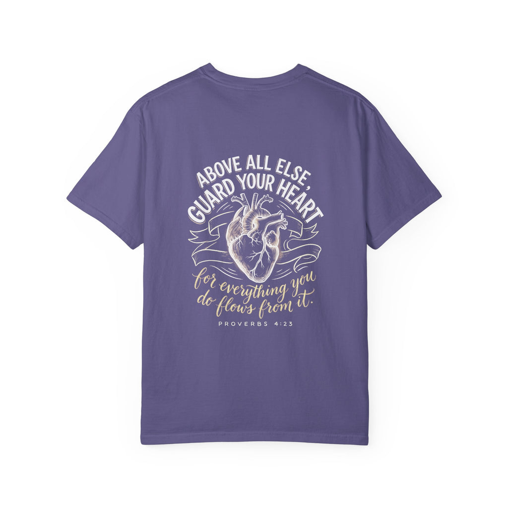 T-Shirt — "Above All Else, Guard Your Heart" Anatomical Heart Christian Tee