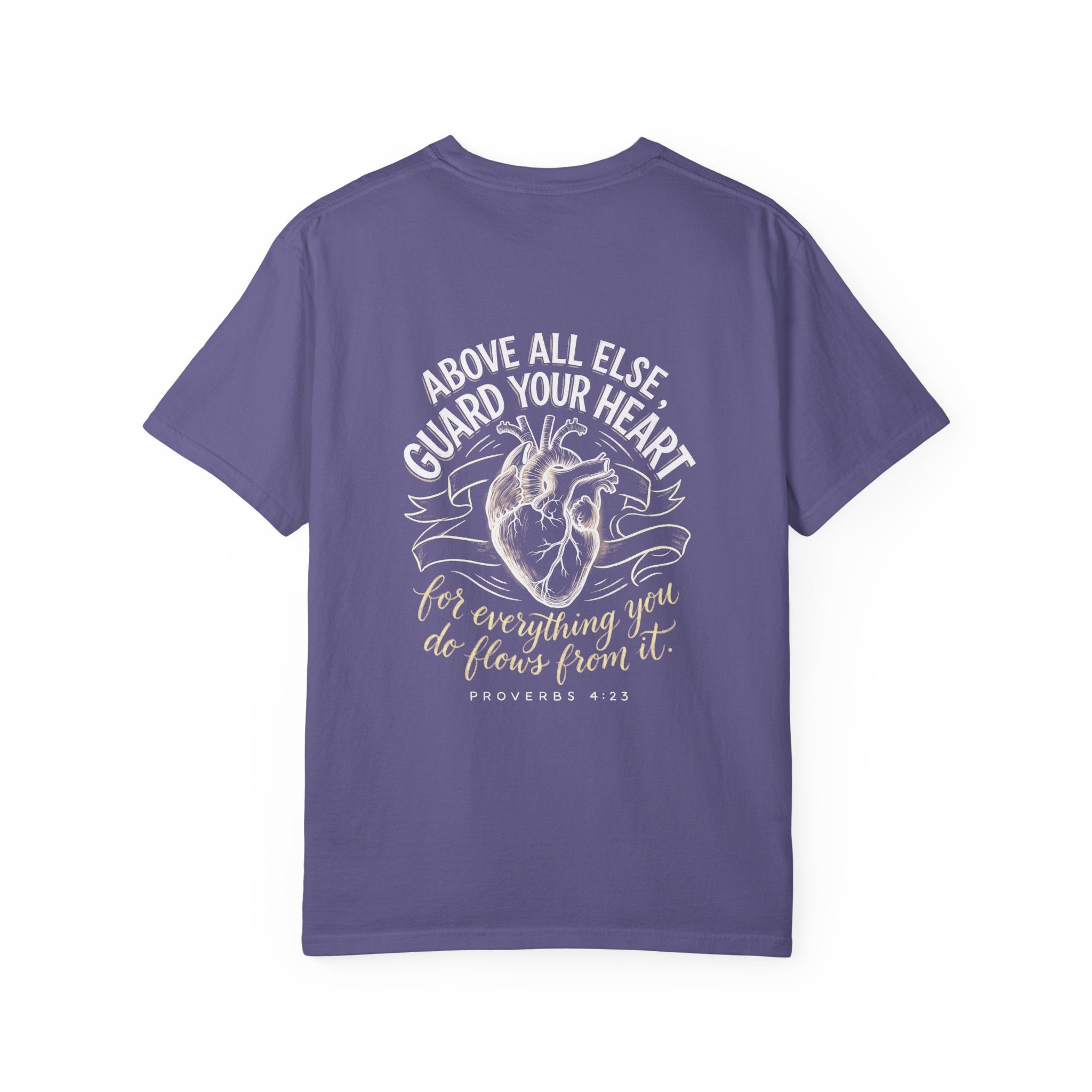 T-Shirt — "Above All Else, Guard Your Heart" Anatomical Heart Christian Tee
