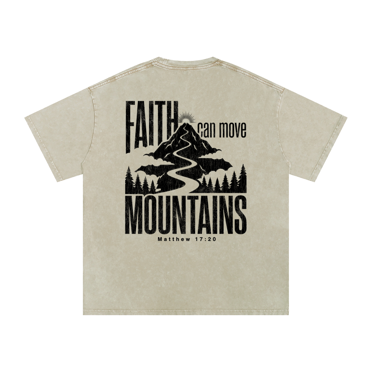 Snow Washed Oversized Cotton T-Shirt