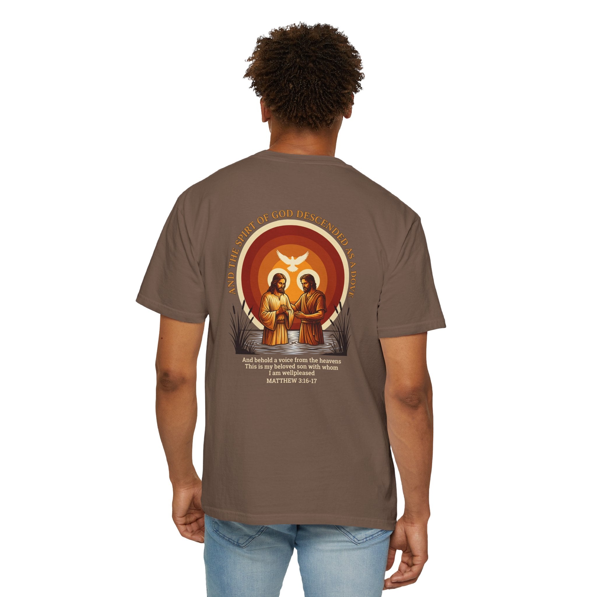 Christian Trinity T-Shirt — Matthew 28:19 Illustrated Back Design