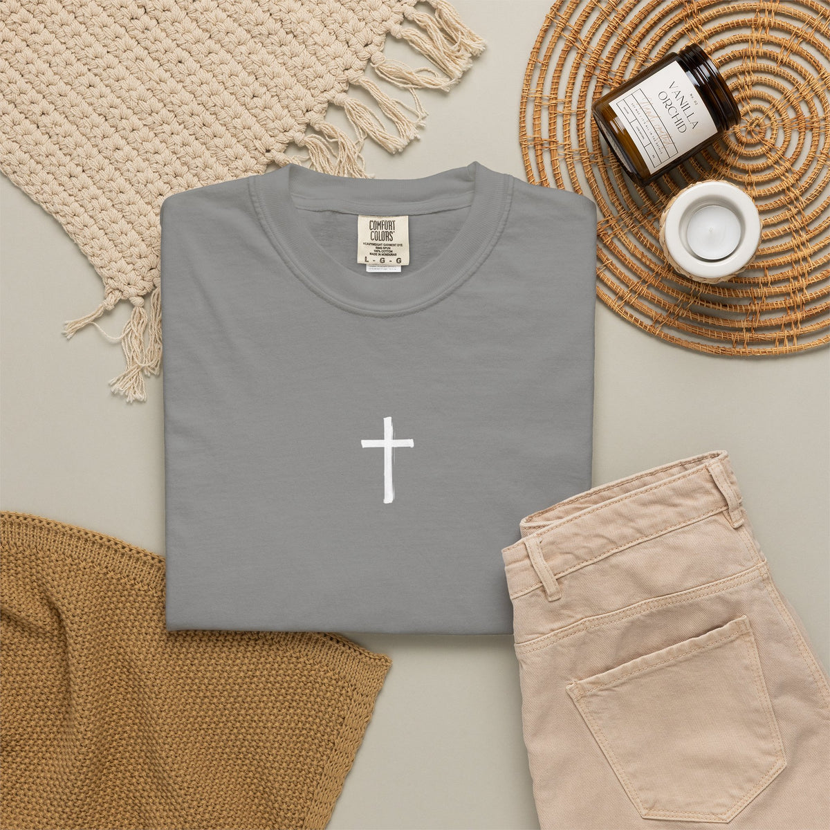 Christian Eagle Cross T‑Shirt — "Beneath the Shadow of Thy Wings" (Isaiah 40:3)