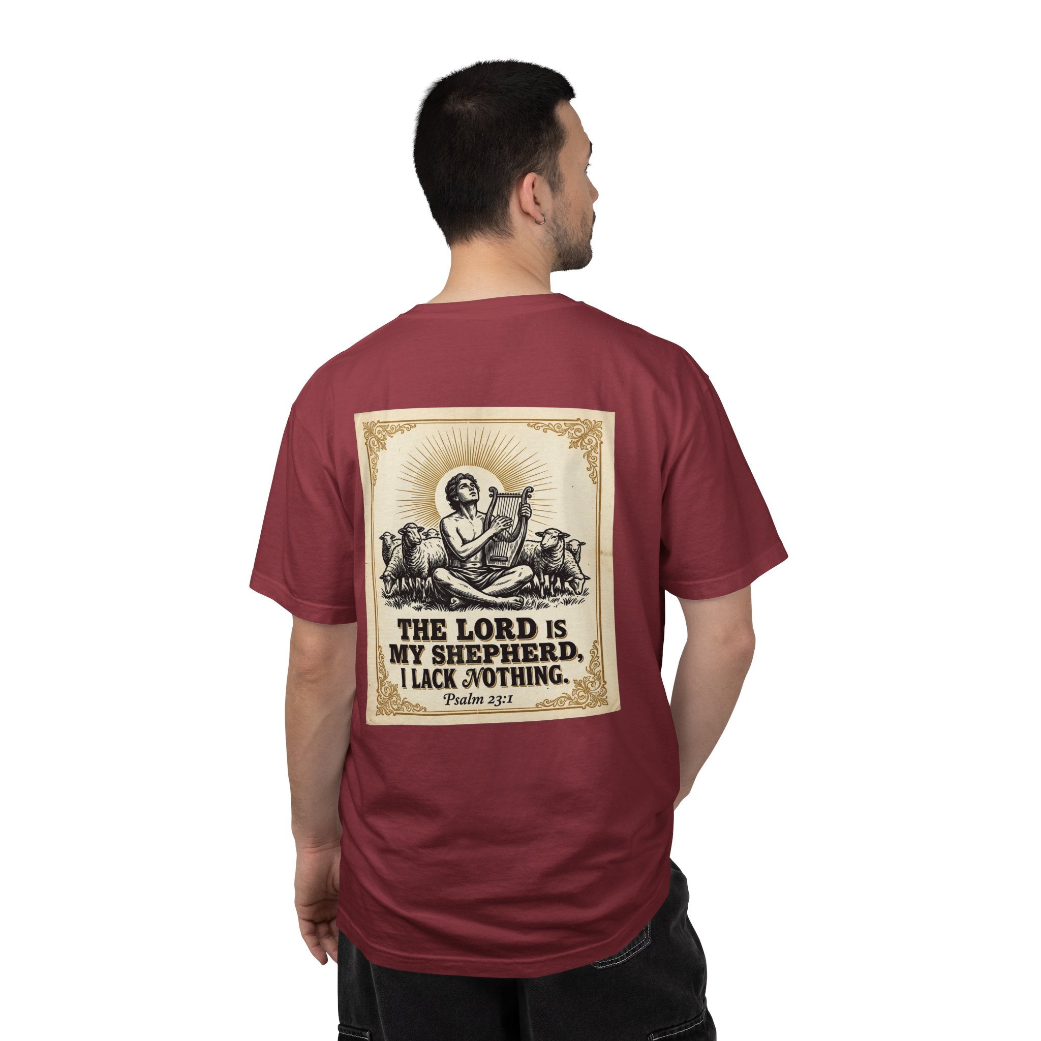 Christian Cross T-Shirt — "The Lord Is My Shepherd" Graphic Tee