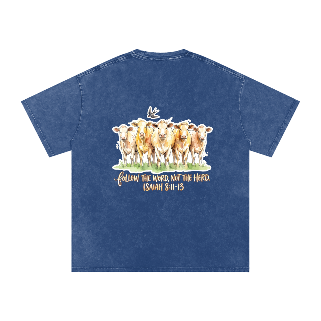 Don't fallow the heard Snow Washed Oversized Cotton T-Shirt