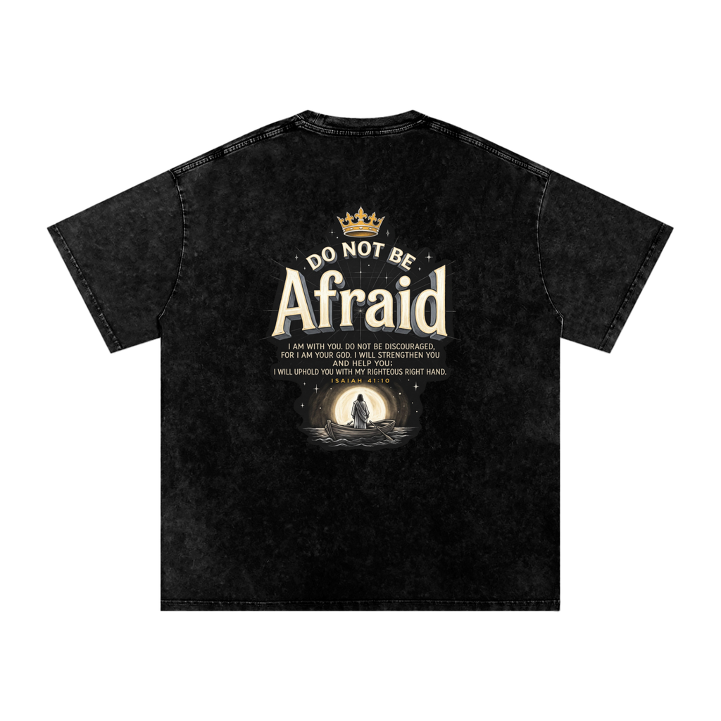 Afraid Snow Washed Oversized Cotton T-Shirt