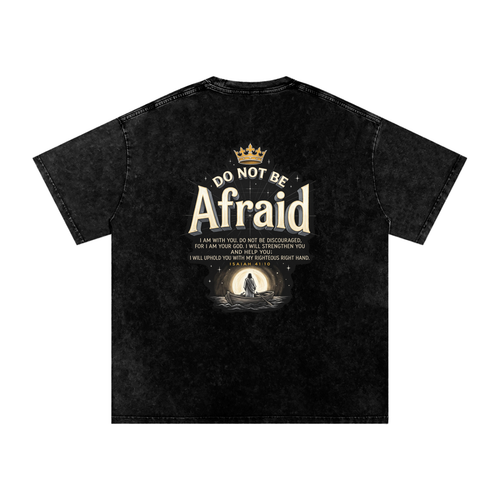 Afraid Snow Washed Oversized Cotton T-Shirt