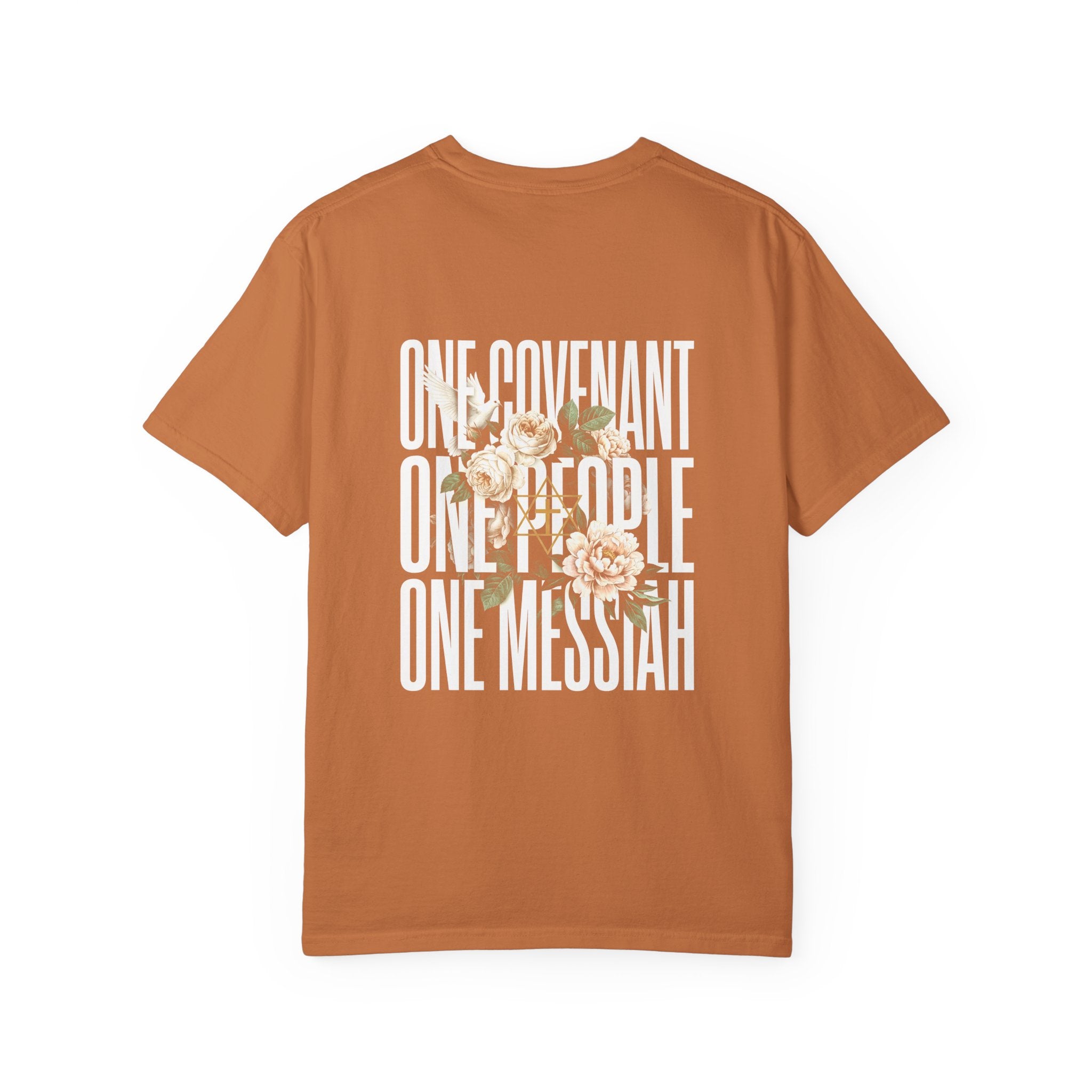 One Covenant One People One Messiah T-Shirt — Christian Cross Floral Tee