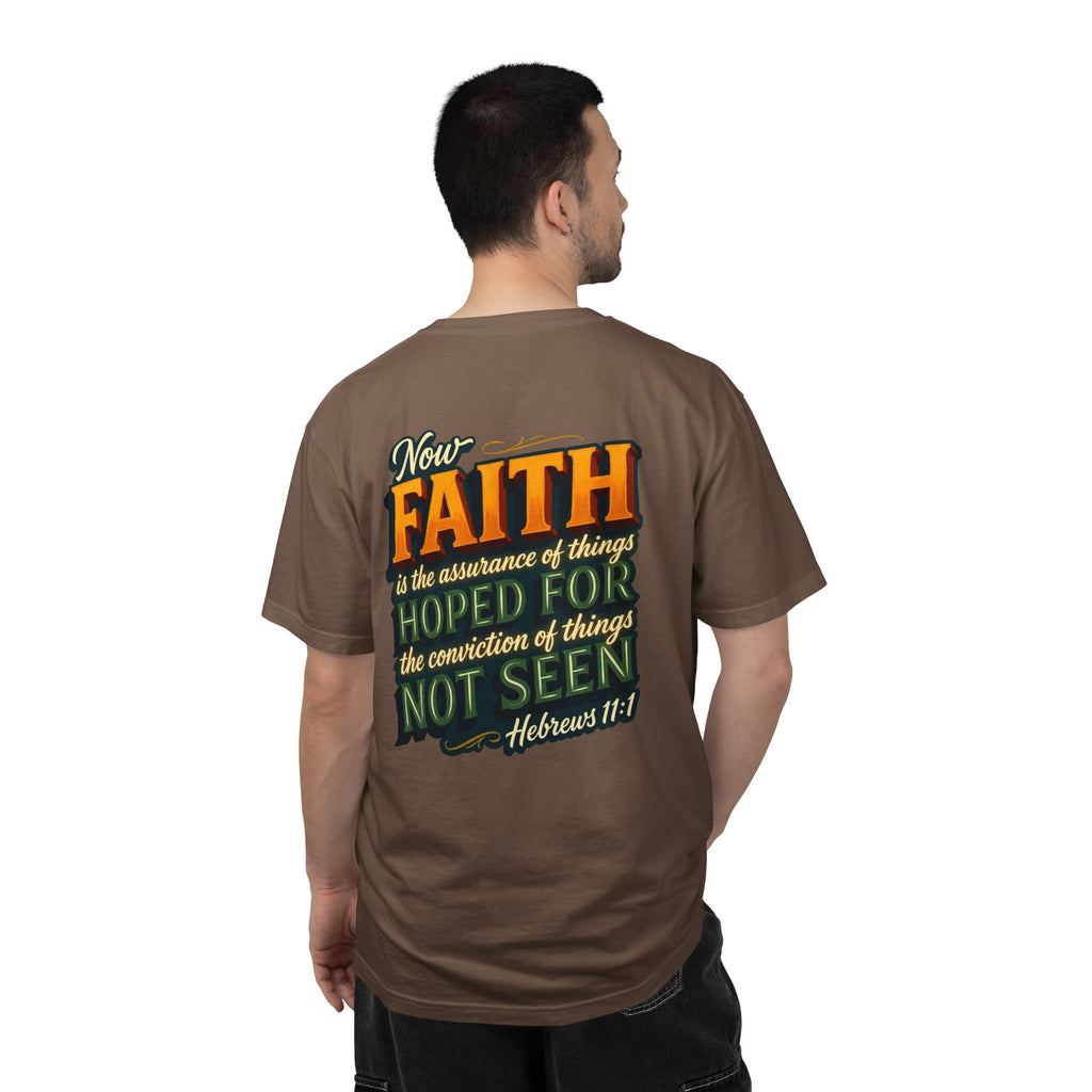 Faith Cross T-Shirt — 'Now Faith' Hebrews 11:1 Scripture Tee