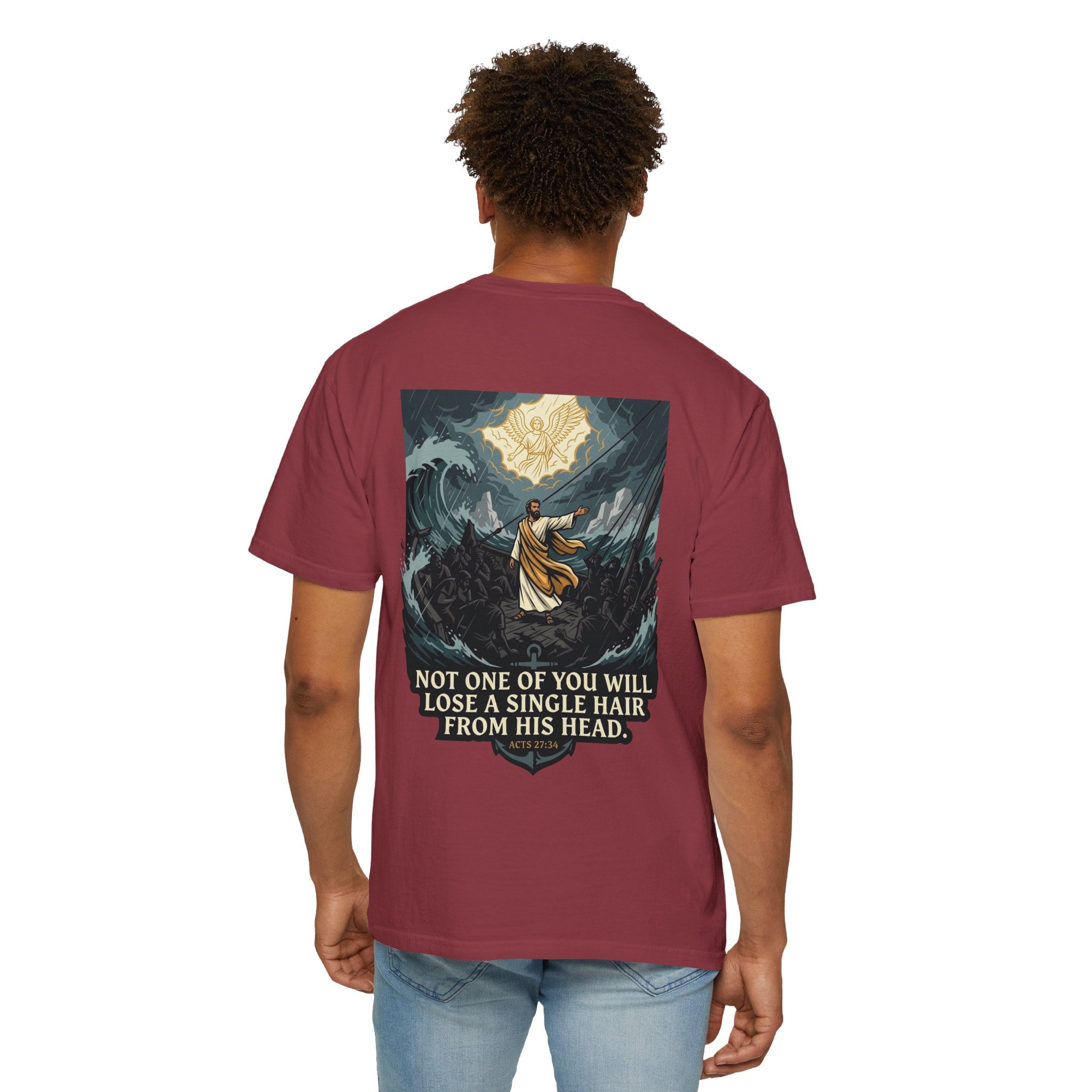 Christian T-Shirt — 'Not One of You Will Lose a Single Hair From His Head' Faith Tee