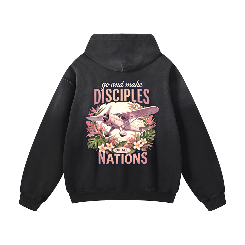 Go and Make Disciples - Heavyweight Sunfade Oversized Hoodie