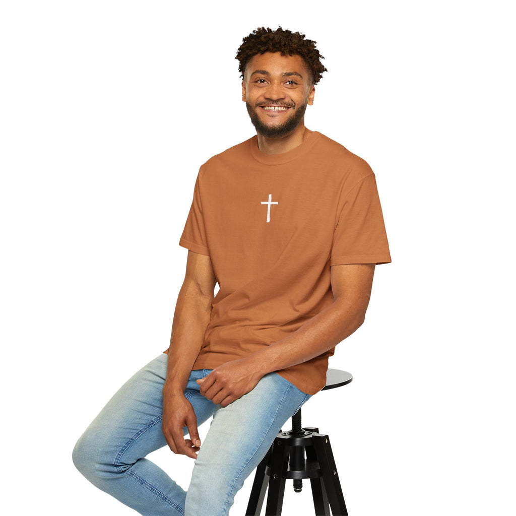 Christian Cross T-Shirt — "The harvest is plentiful, but the laborers are few" Back Graphic