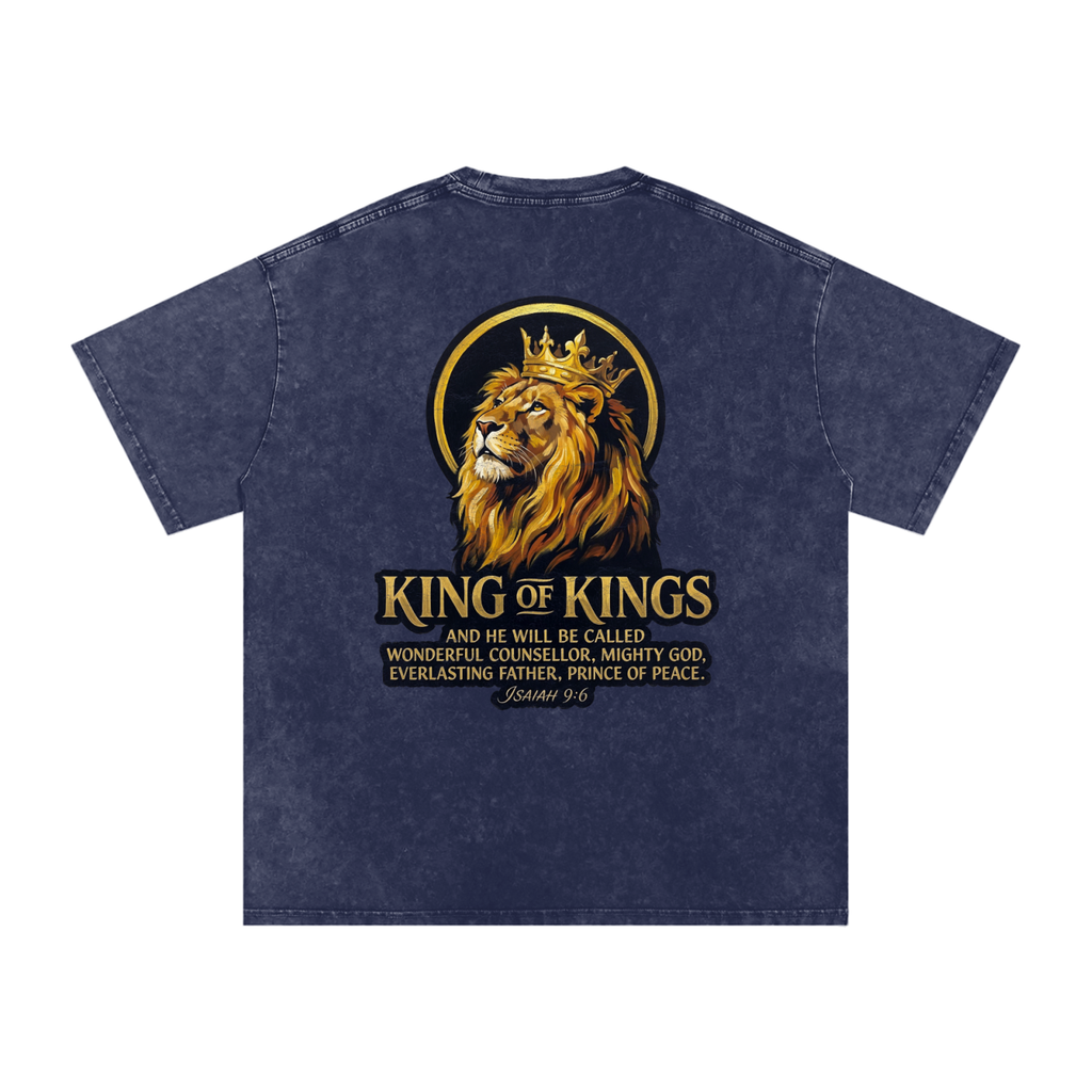 King of Kings Snow Washed Oversized Cotton T-Shirt