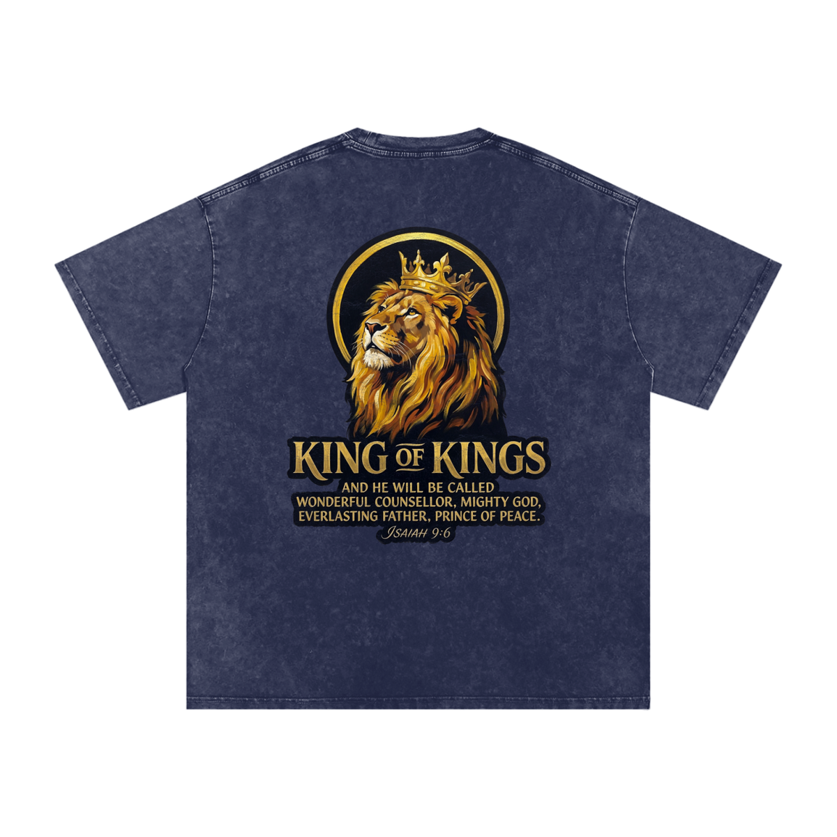 King of Kings Snow Washed Oversized Cotton T-Shirt