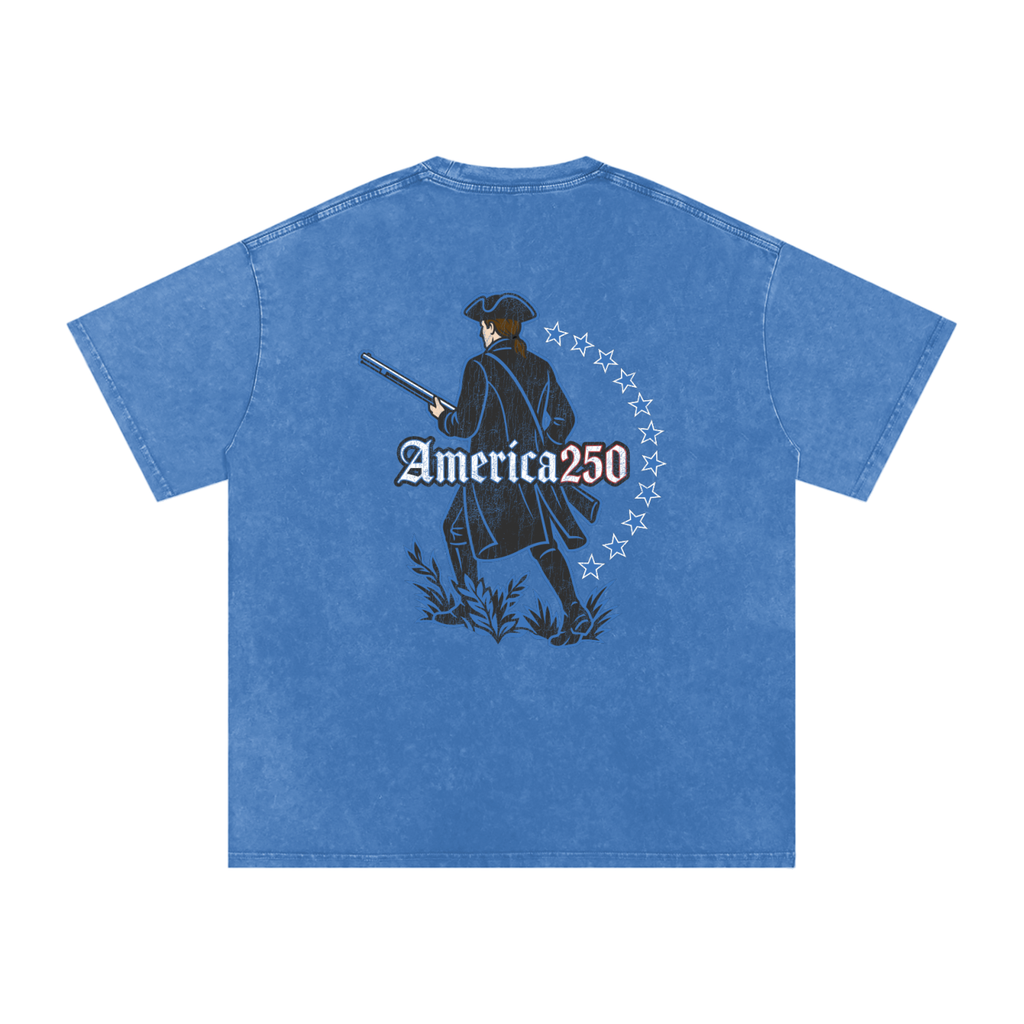 America Snow Washed Oversized Cotton T-Shirt