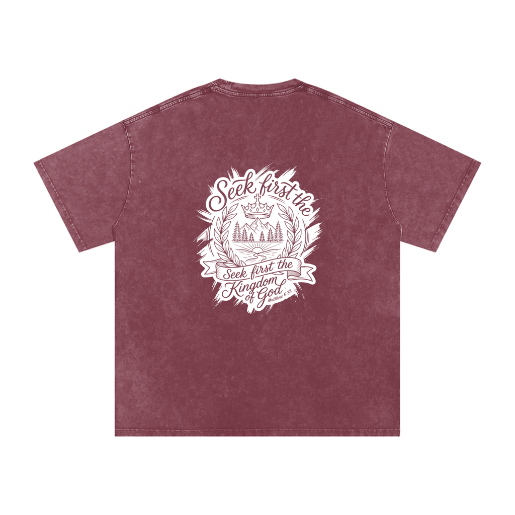 Seek first Snow Washed Oversized Cotton T-Shirt