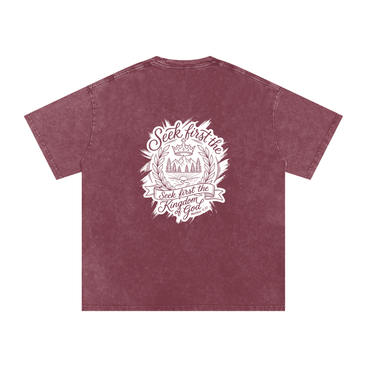 Seek first Snow Washed Oversized Cotton T-Shirt
