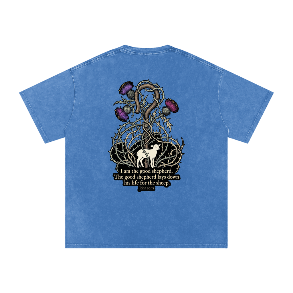 Good Shepherd Snow Washed Oversized Cotton T-Shirt
