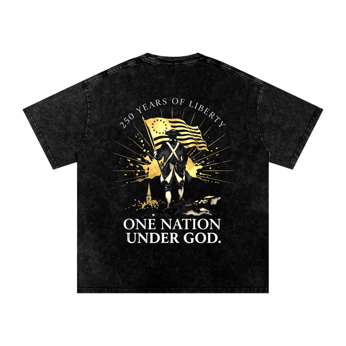 America Snow Washed Oversized Cotton T-Shirt