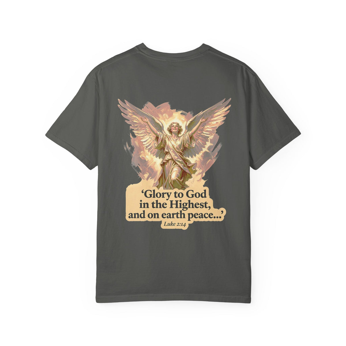 Christian Angel Tee — "Glory to God in the Highest" Graphic T-Shirt