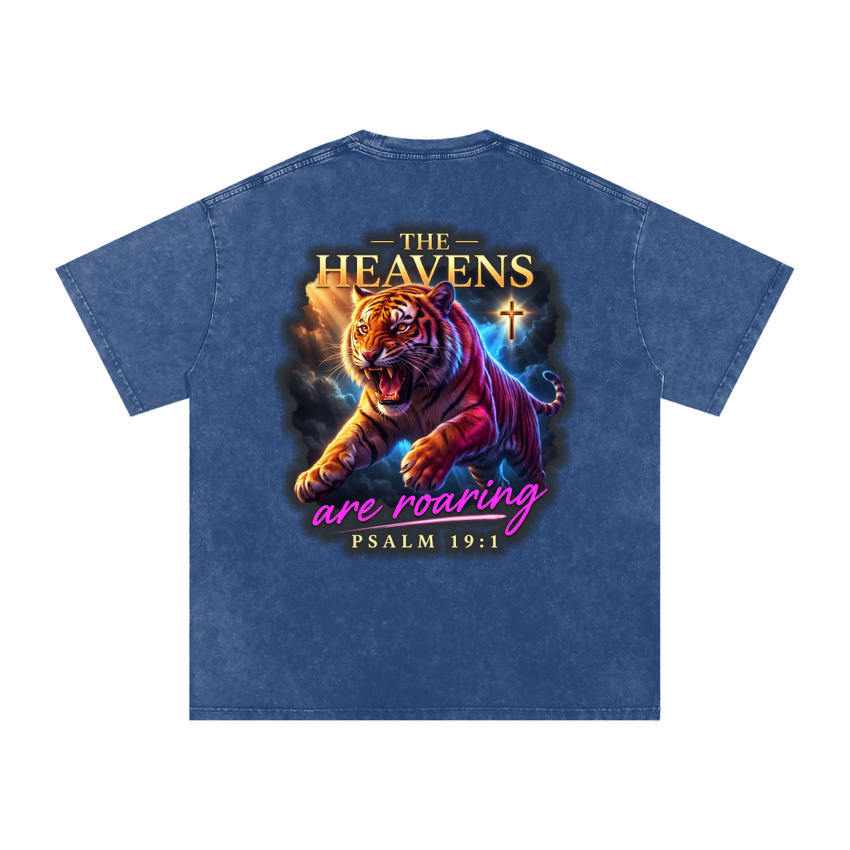 Heavens roaring Snow Washed Oversized Cotton T-Shirt