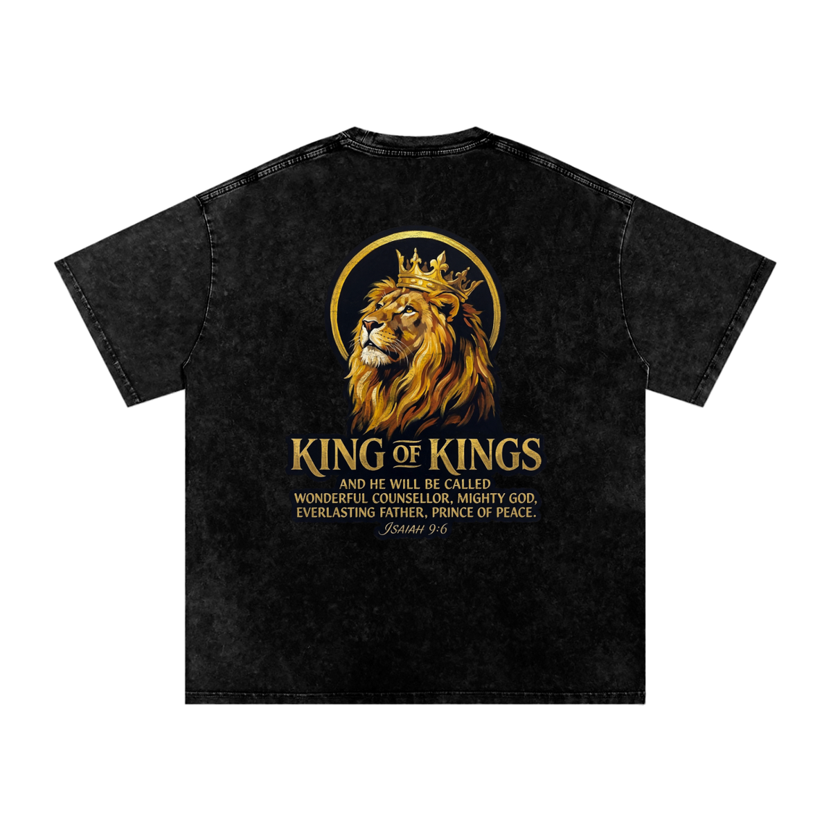 King of Kings Snow Washed Oversized Cotton T-Shirt