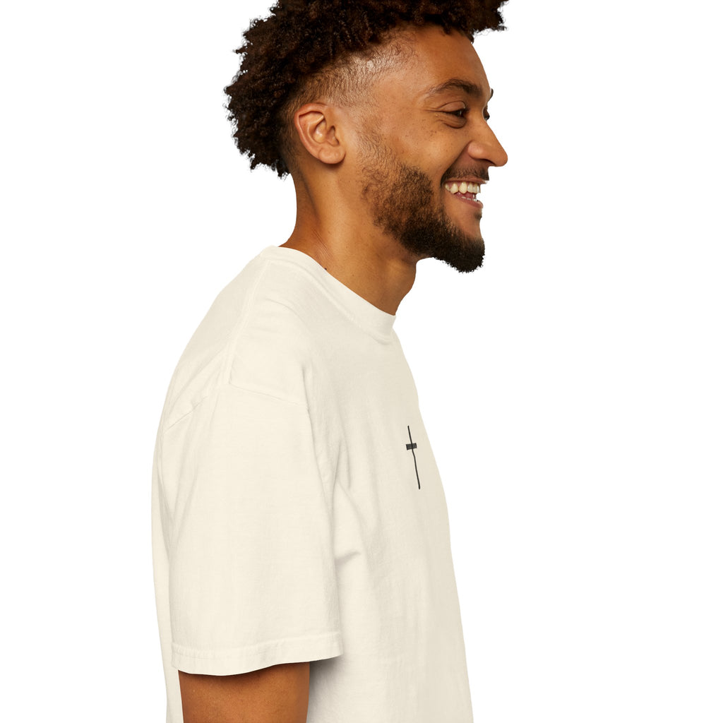 Christian Cross T-Shirt — Eagle Back Print with Psalm 107:1