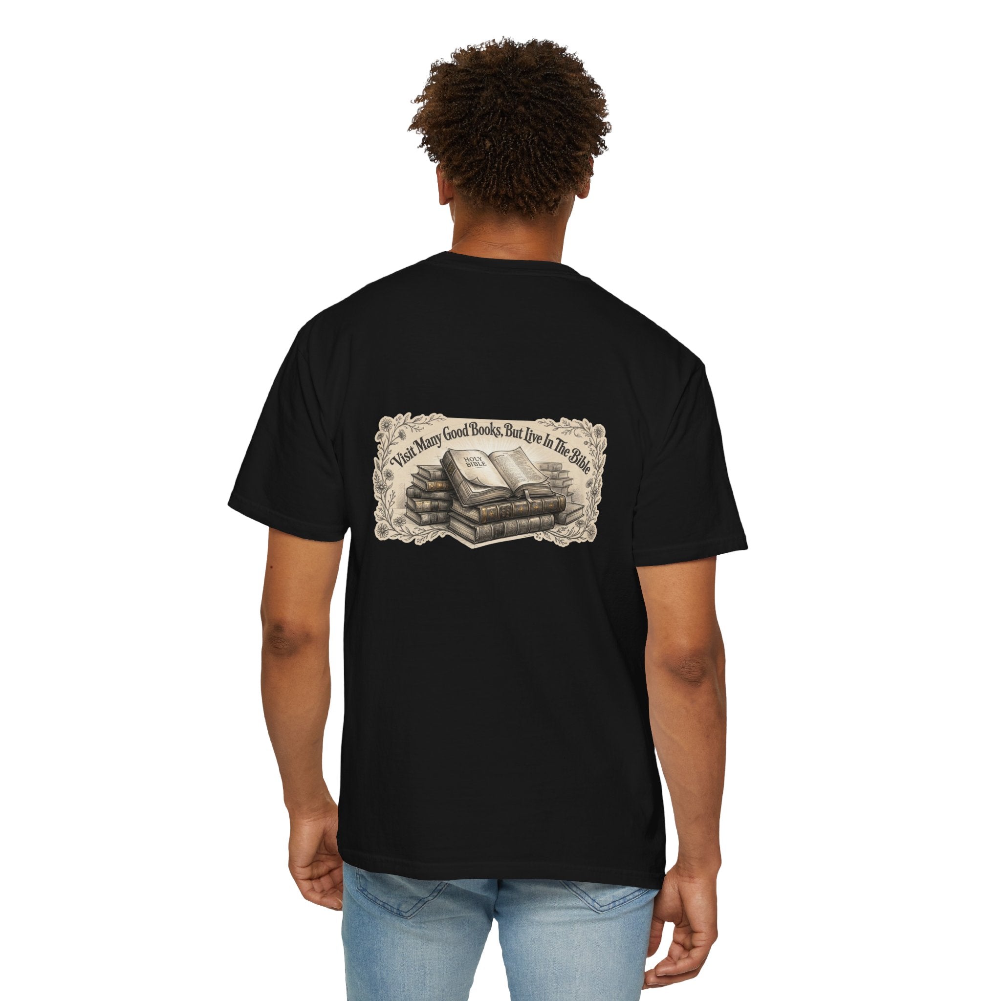 Vintage Stack of Books T-Shirt — "There Are Many Good Books, But This Is The Best"
