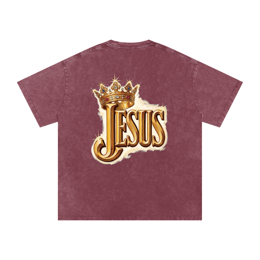 Jesus Snow Washed Oversized Cotton T-Shirt