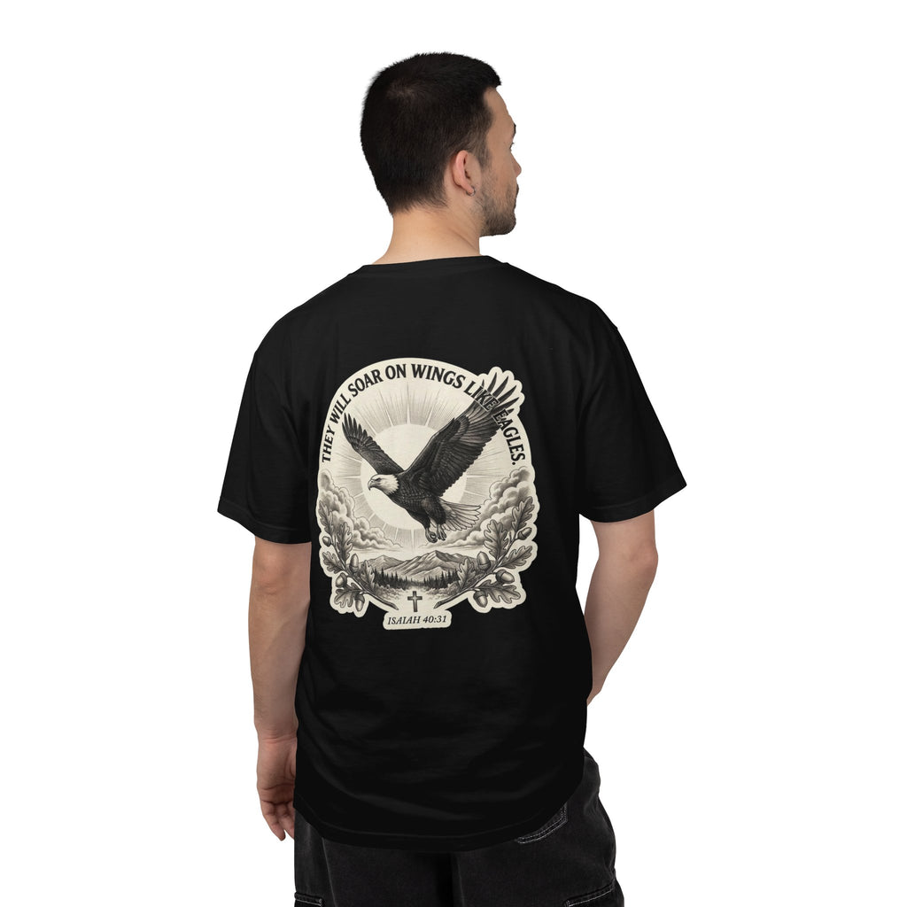 Eagle Cross T‑Shirt — 'They Will Soar on Wings' Christian Graphic Tee