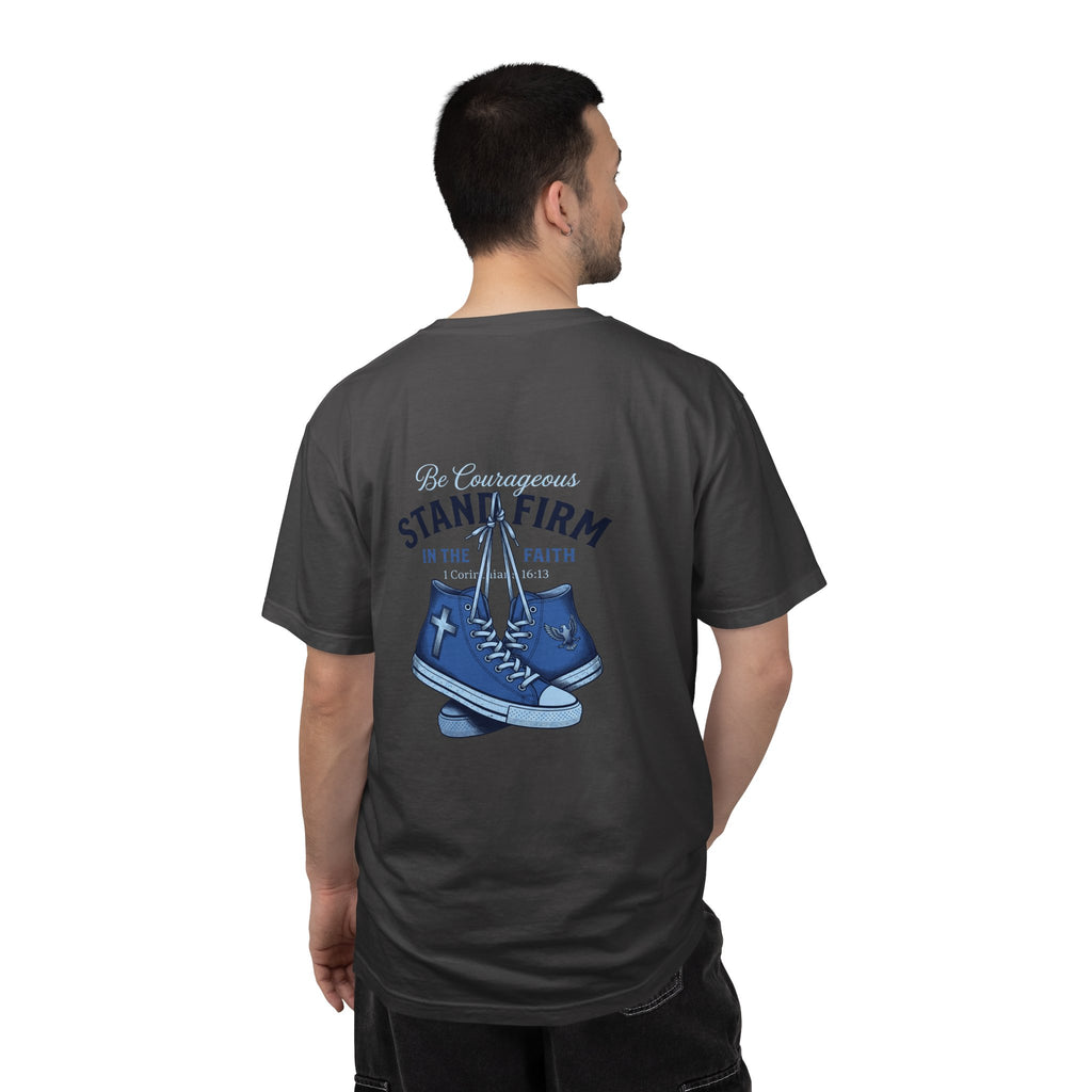 Christian Cross T-Shirt — 'Be Courageous, Stand Firm' Graphic Tee