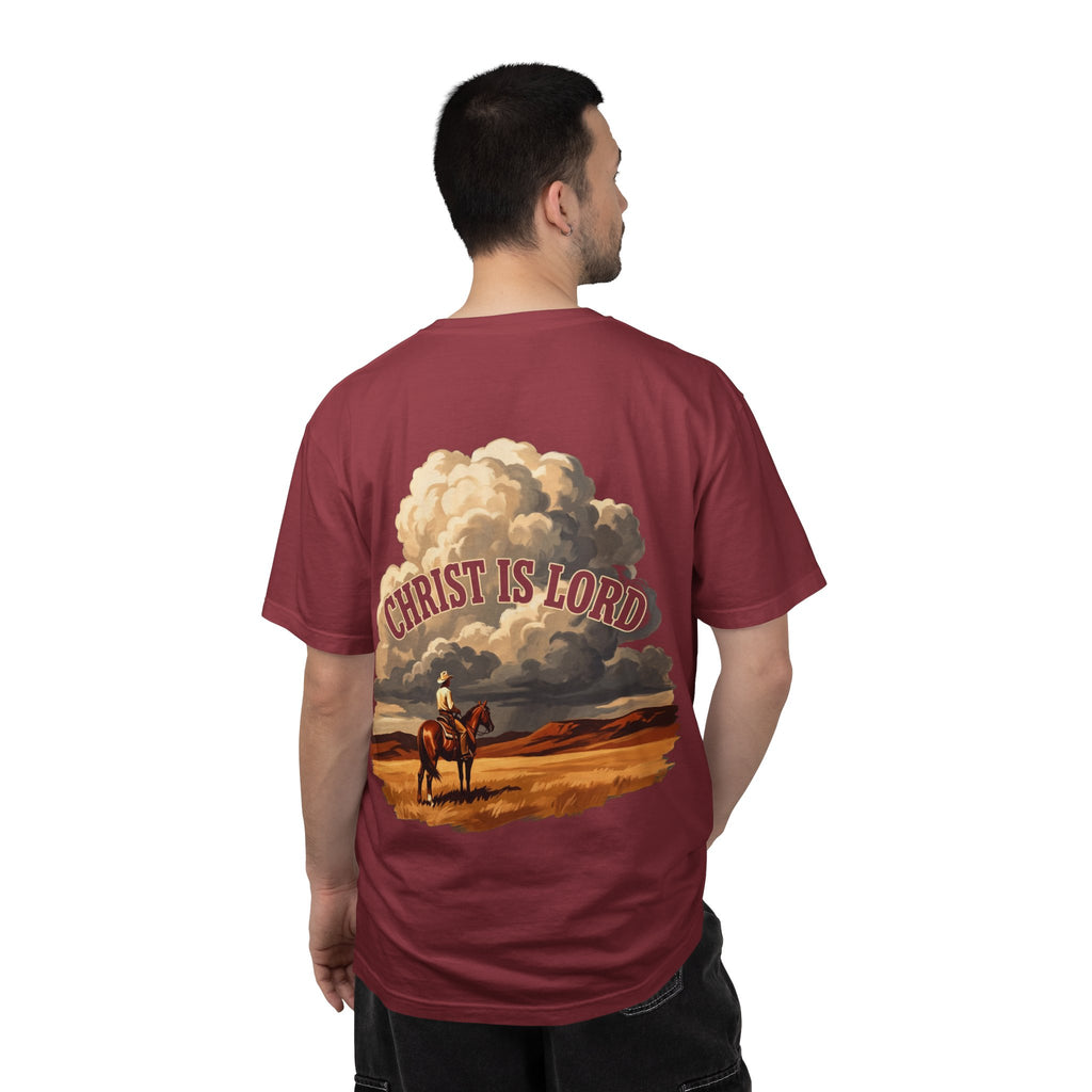 Christian Cowboy T-Shirt — “Christ Is Lord” Graphic Tee