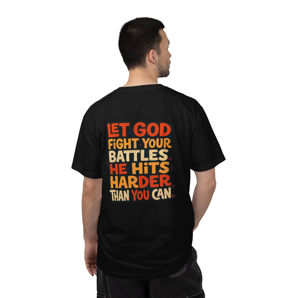 Christian Cross T-Shirt — "Let God Fight Your Battles" Inspirational Tee
