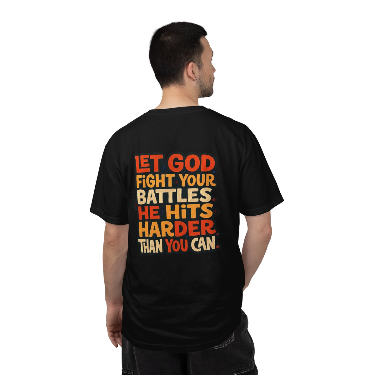 Christian Cross T-Shirt — "Let God Fight Your Battles" Inspirational Tee