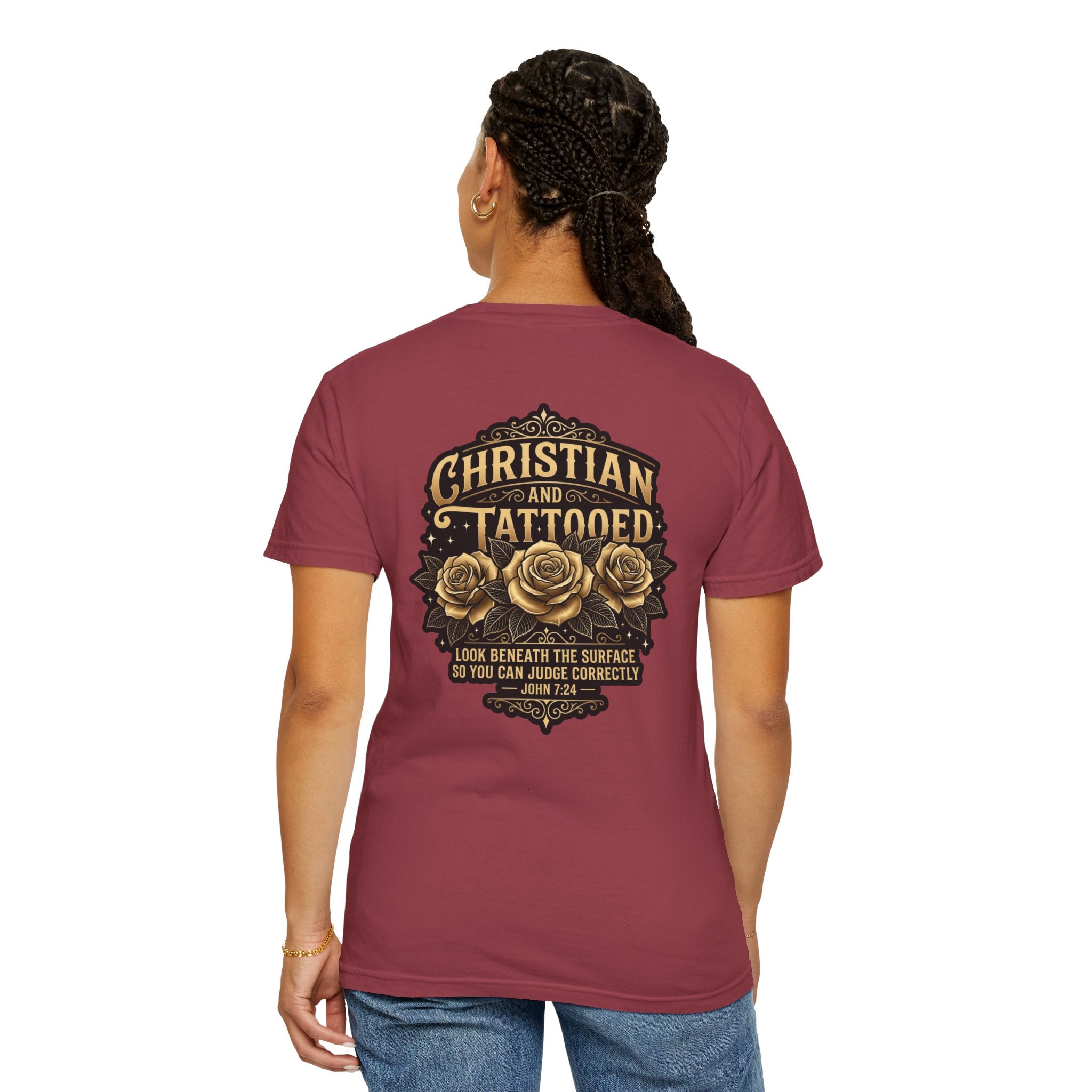 Christian and Tattooed T-Shirt — 'Look Beneath the Surface' Garment-Dyed Tee