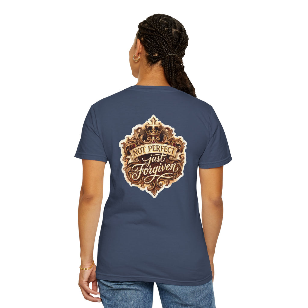 Christian Cross T-Shirt — "Not Perfect, Just Forgiven" Graphic Tee