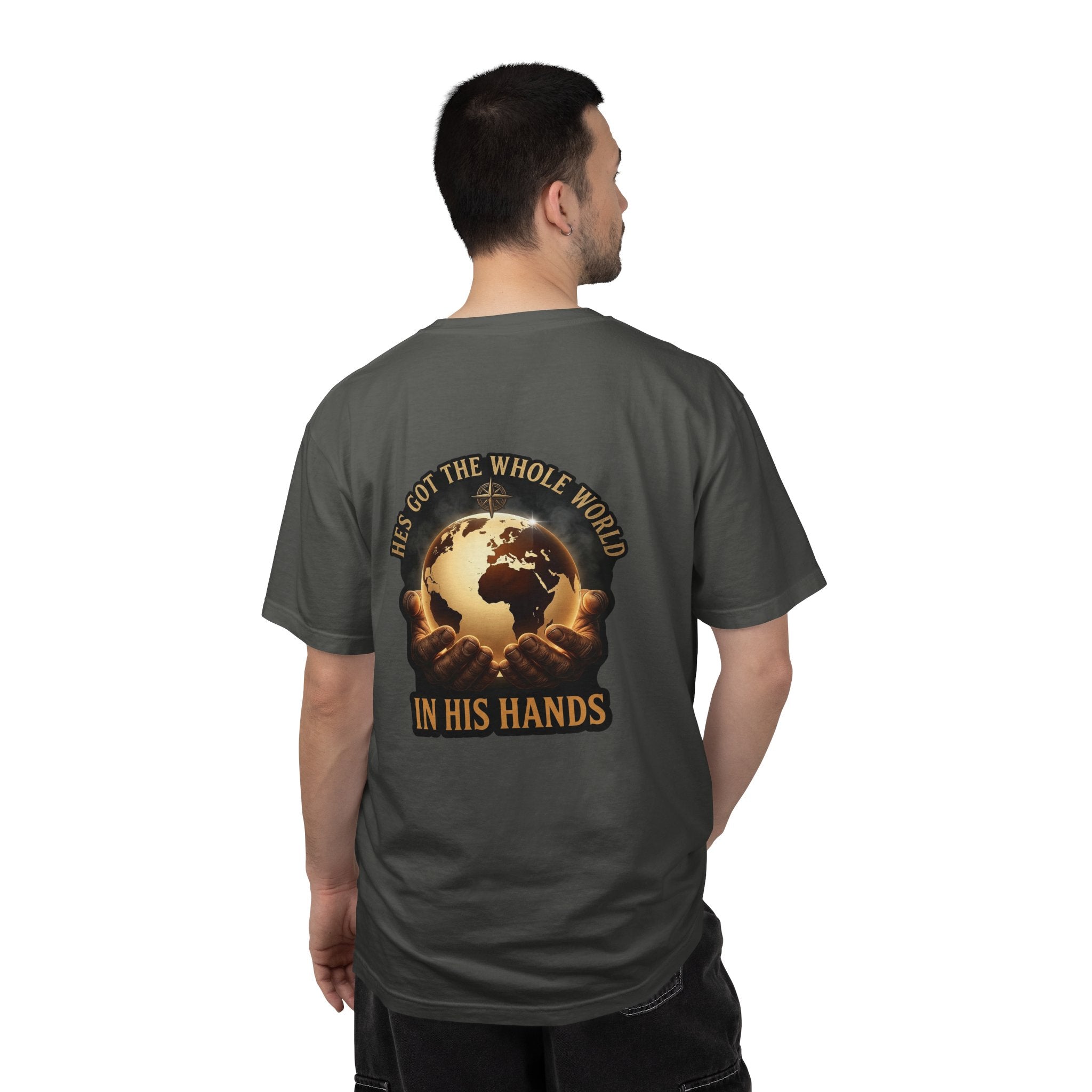 Christian Cross T-Shirt — "He’s Got the Whole World in His Hands" Graphic Tee