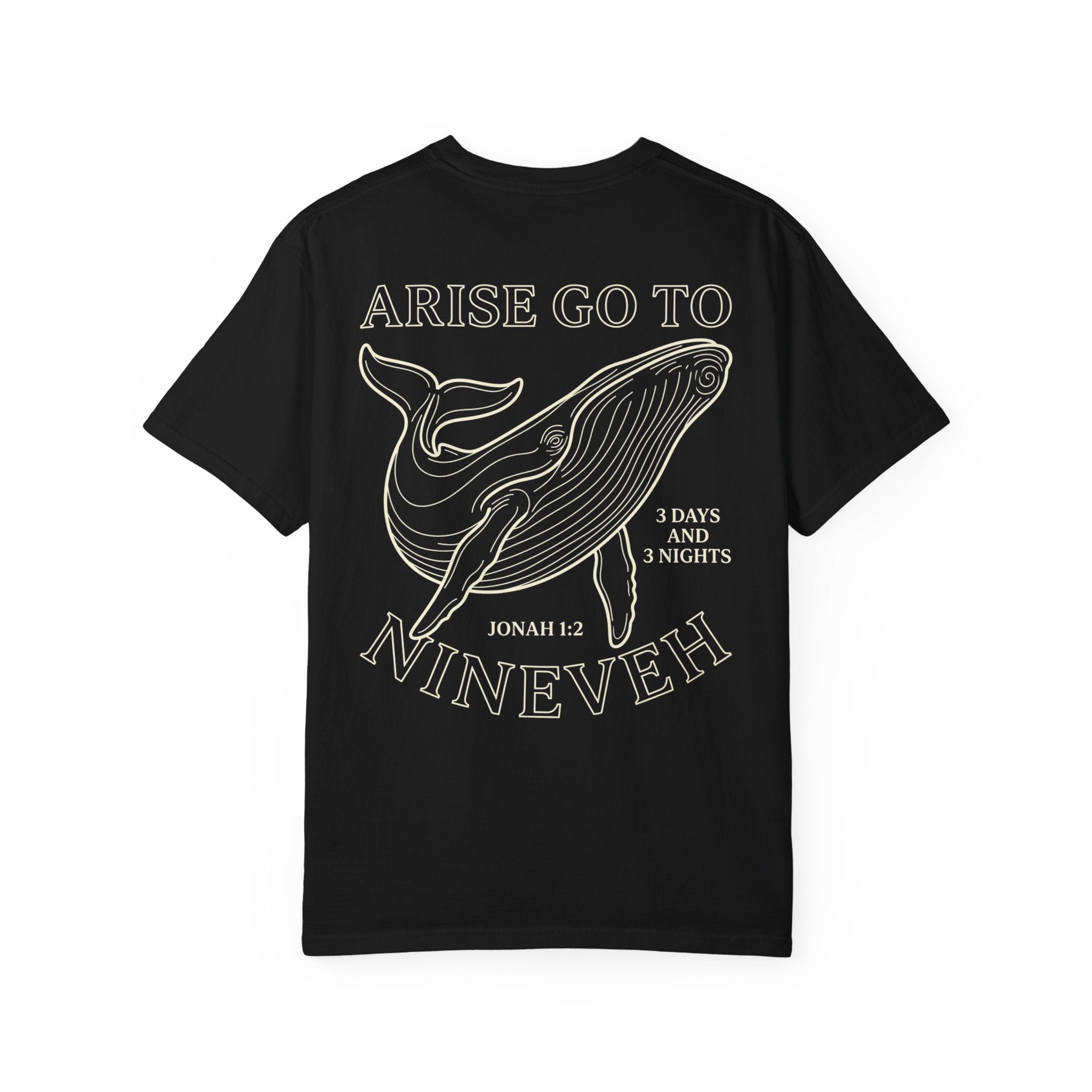 Jonah Whale T‑Shirt — "Arise Go to Nineveh" Christian Graphic Tee